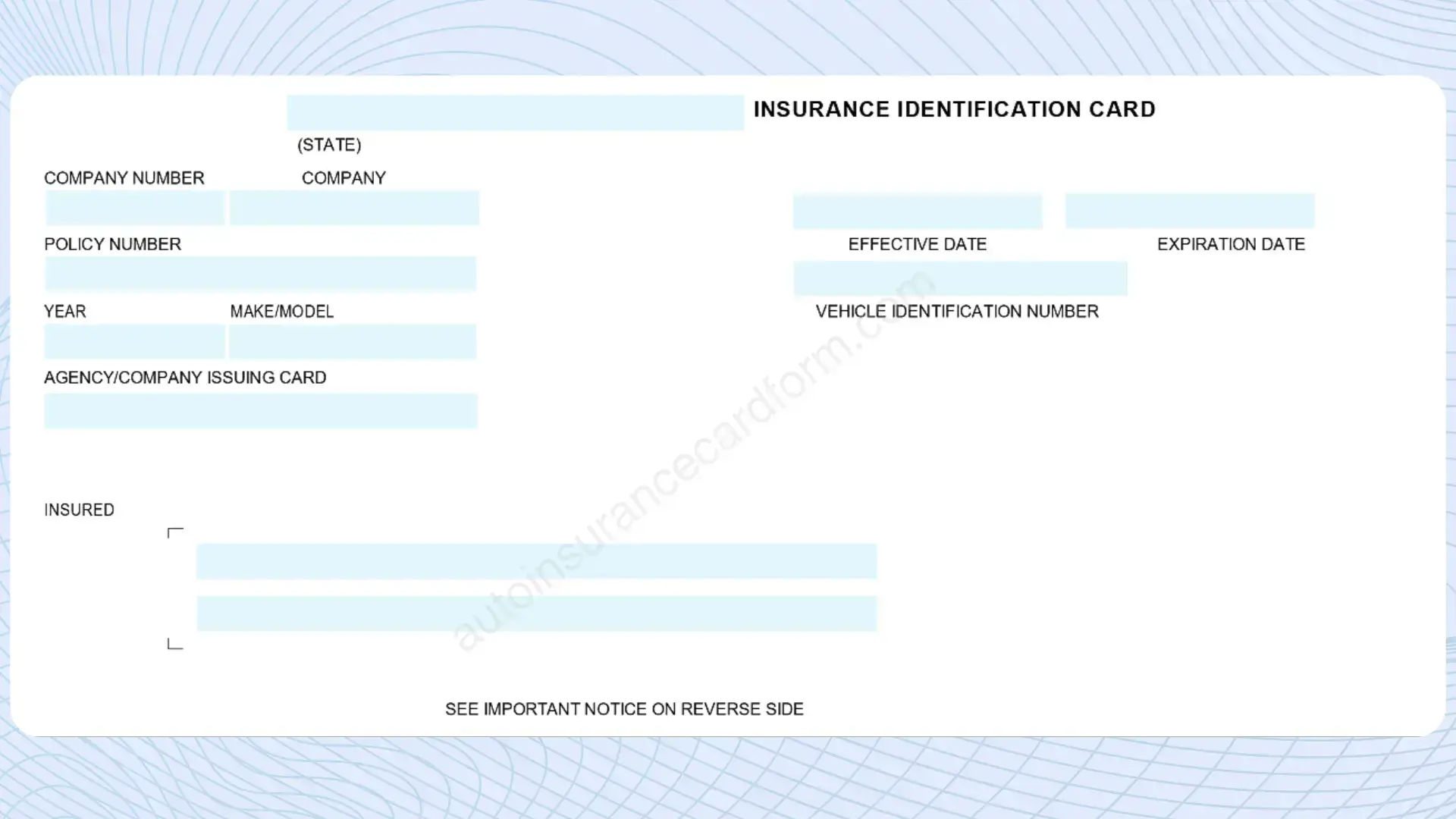 An auto insurance card is a compact way to show that you have minimum coverage. Insurance Card Template